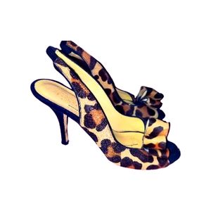 Kate Spade ♠️  Leopard slingback heels